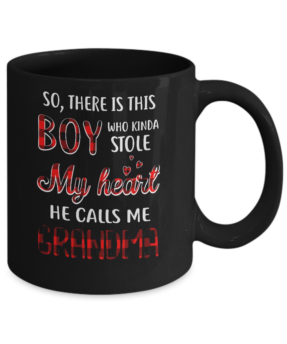 This Boy Who Kinda Stole My Heart He Calls Me Grandma Mug-Coffee Mug-11oz Mug-Black