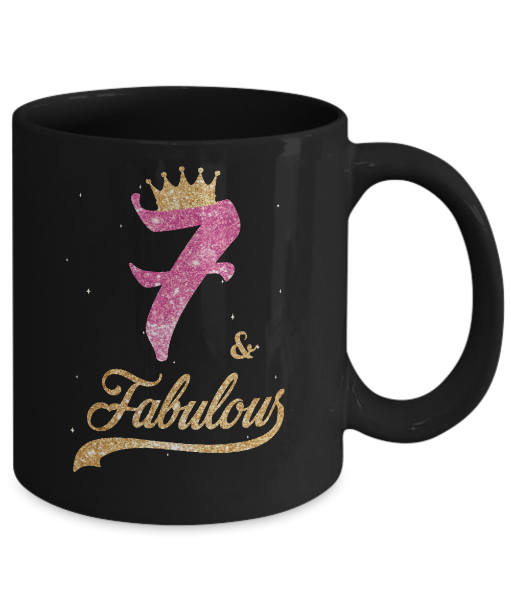 7Th And Fabulous Seven Birthday Mug-Coffee Mug-11oz Mug-Black