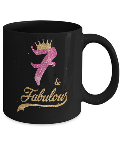 7Th And Fabulous Seven Birthday Mug-Coffee Mug-11oz Mug-Black