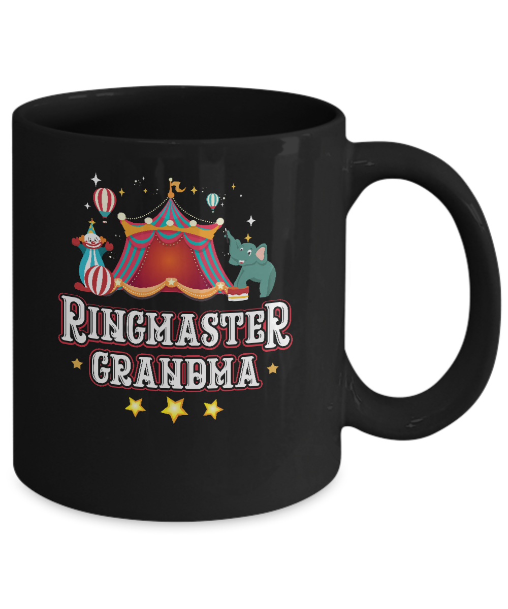 Ringmaster Grandma Circus Carnival Children Party Mug-Coffee Mug-11oz Mug-Black