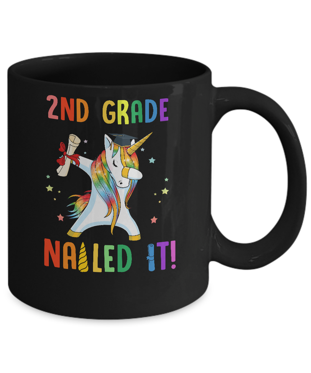 Dabbing 2nd Grade Unicorn Nailed It Graduation Class Of 2021 Youth Mug-Coffee Mug-11oz Mug-Black