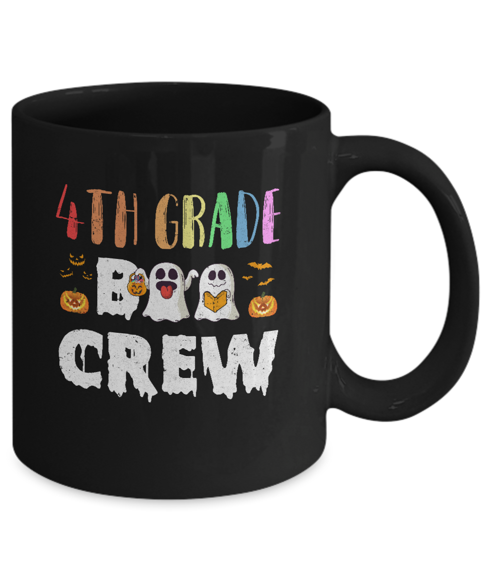 Cute Boo Crew 4th Grade Teacher Halloween Mug-Coffee Mug-11oz Mug-Black