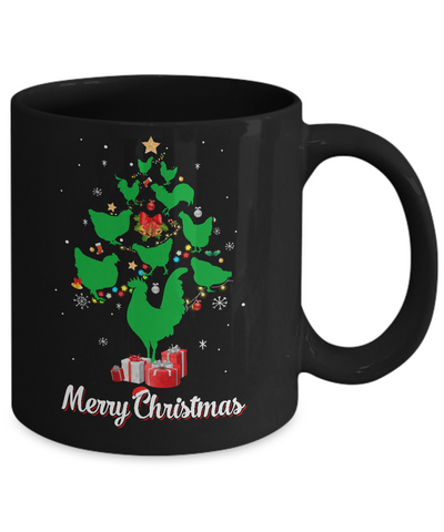Funny Chicken Merry Christmas Tree Ugly Sweater Mug-Coffee Mug-11oz Mug-Black