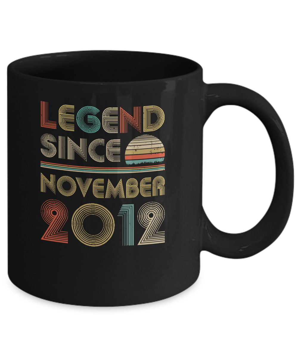Legend Since November 2012 Vintage 9th Birthday Gifts Youth Mug-Coffee Mug-11oz Mug-Black