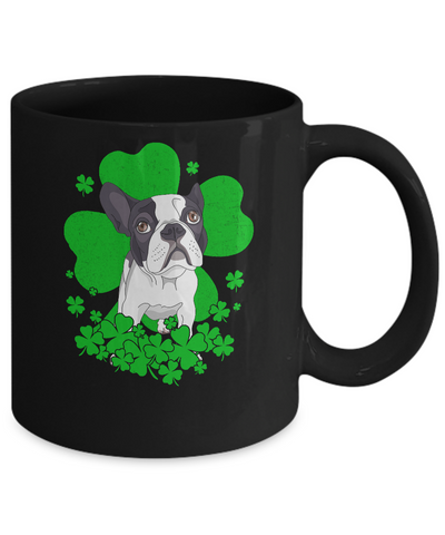 Bulldog St. Patrick's Day Clovers Mug-Coffee Mug-11oz Mug-Black