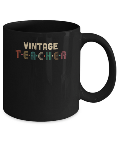 Vintage Teacher Back To School Gifts Mug-Coffee Mug-11oz Mug-Black