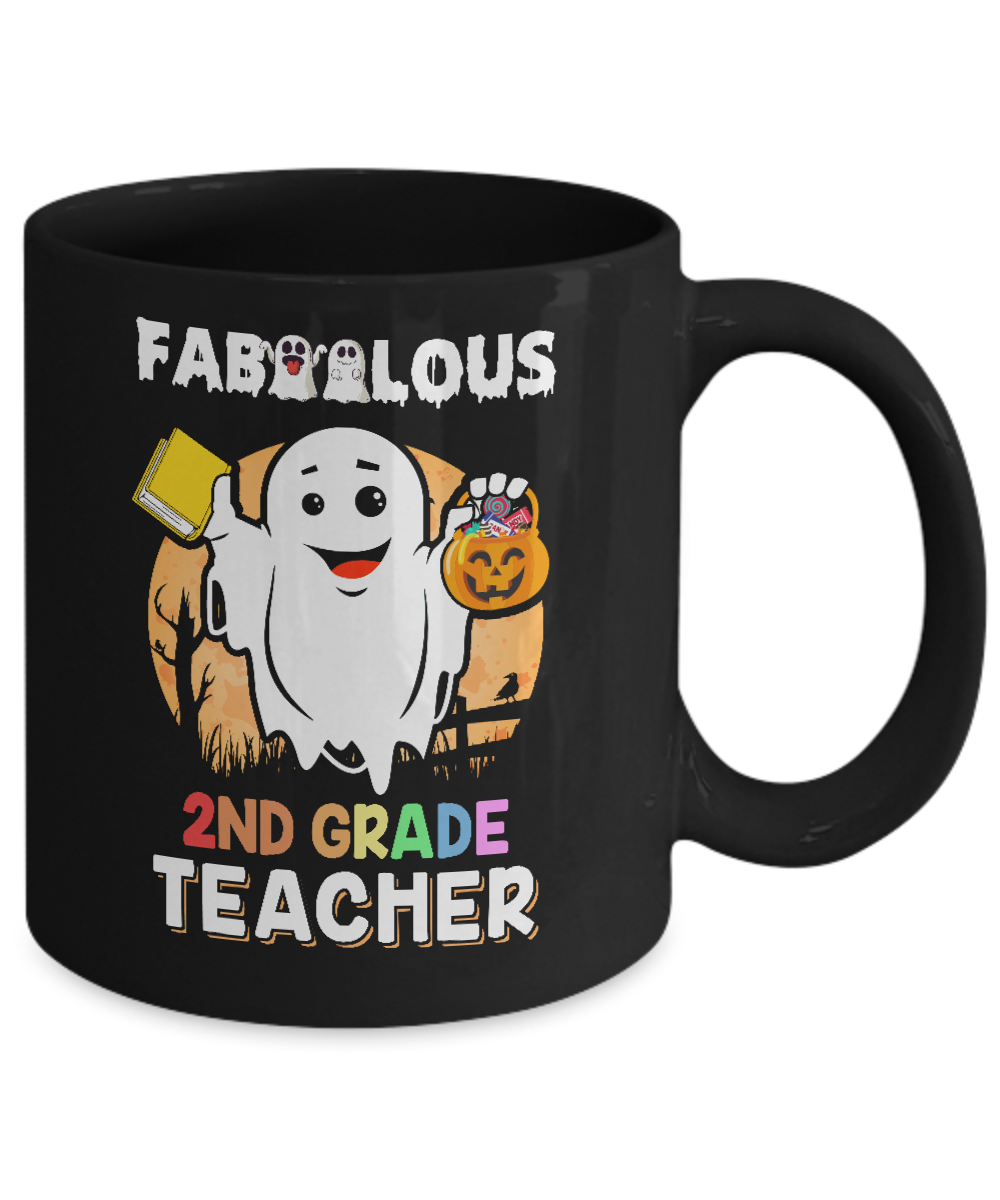 Faboolous Fabulous 2nd Grade Teacher Halloween Mug-Coffee Mug-11oz Mug-Black