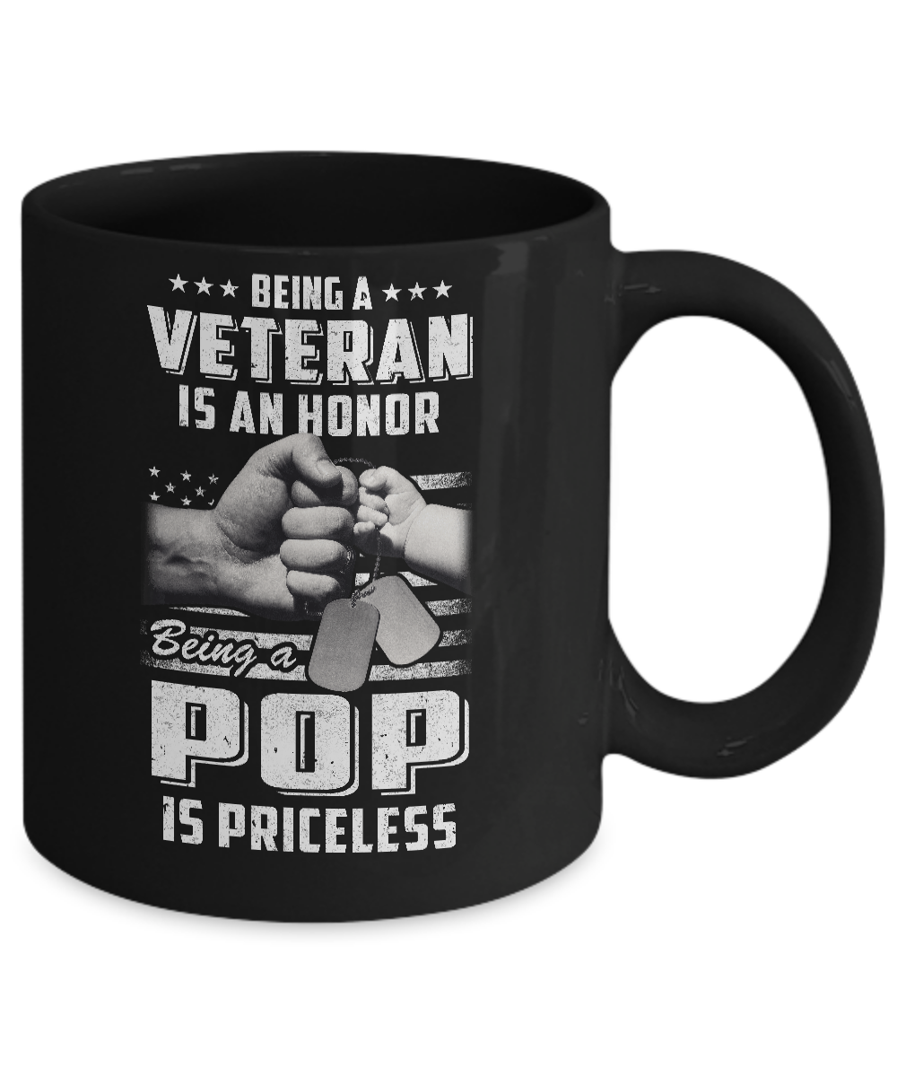 Being A Veteran Is An Honor Being A Pop Is Priceless Mug-Coffee Mug-11oz Mug-Black