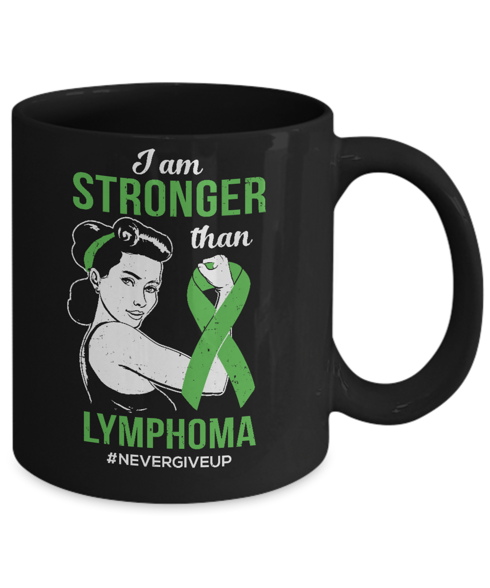 I Am Stronger Than Lymphoma Awareness Support Mug-Coffee Mug-11oz Mug-Black