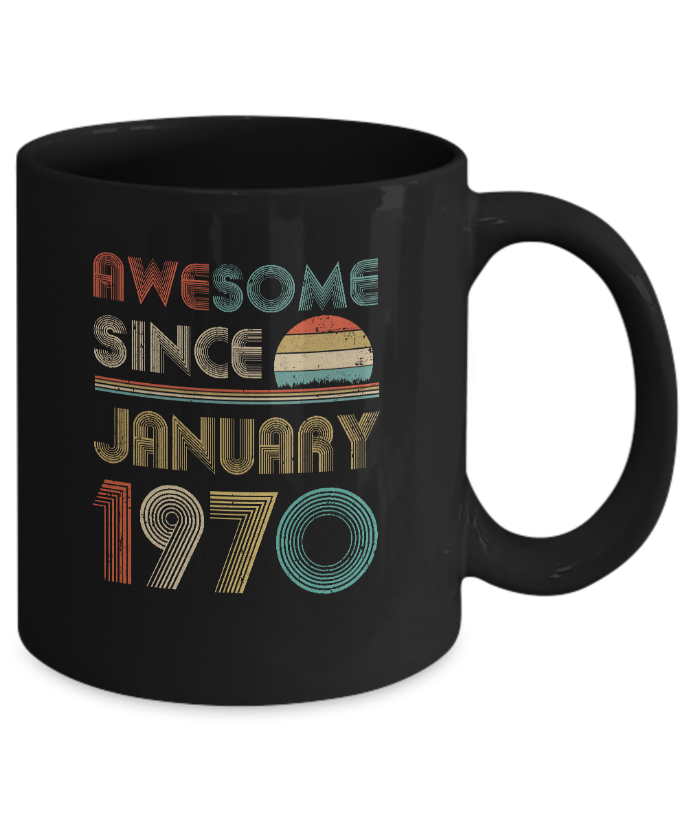 Awesome Since January 1970 Vintage 51th Birthday Gifts Mug-Coffee Mug-11oz Mug-Black