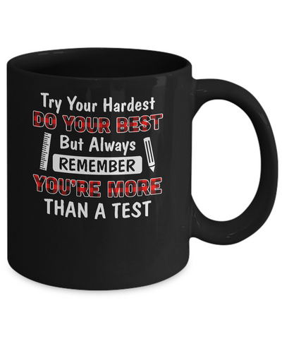 Try Your Hardest Do Your Best Matching Buffalo Teacher Mug-Coffee Mug-11oz Mug-Black