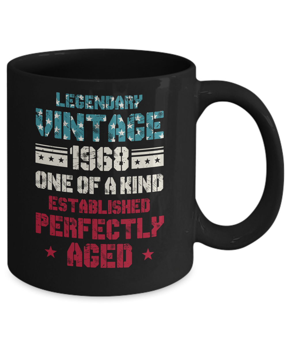 Legendary Vintage 1968 53th Years Old Birthday Gift Mug-Coffee Mug-11oz Mug-Black
