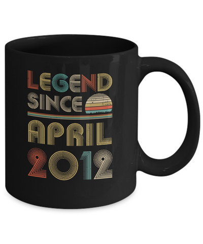 Legend Since April 2012 Vintage 9th Birthday Gifts Youth Mug-Coffee Mug-11oz Mug-Black
