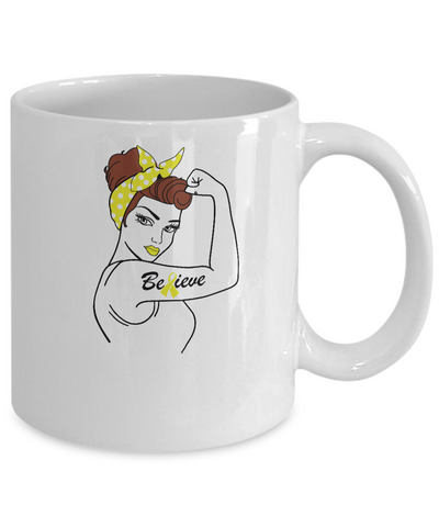Support Sarcoma Awareness Warrior Believe Mug-Coffee Mug-11oz Mug-White