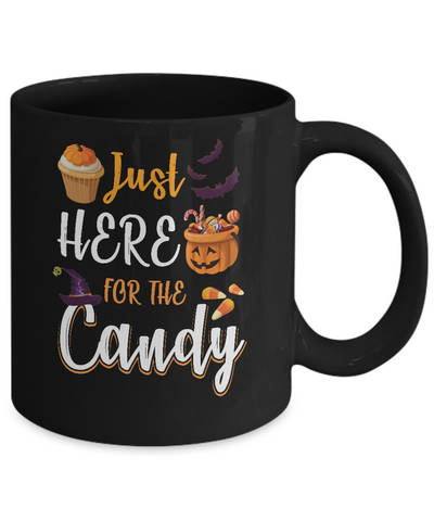 Just Here For The Candy Funny Halloween Kids Boy Girl Mug-Coffee Mug-11oz Mug-Black