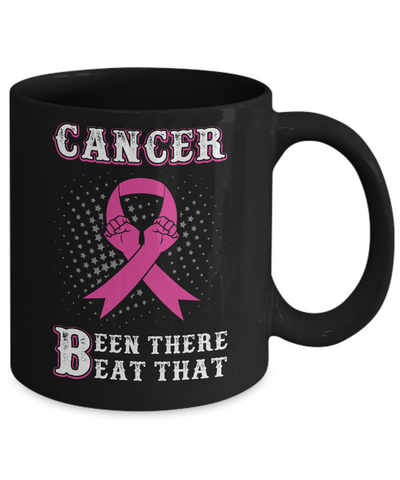 Breast Cancer Been There Beat That Awareness Pink Ribbon Mug-Coffee Mug-11oz Mug-Black