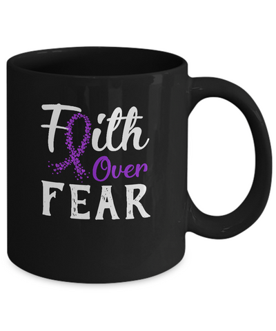 Alzheimer's Lupus Awareness Purple Faith Over Fear Mug-Coffee Mug-11oz Mug-Black
