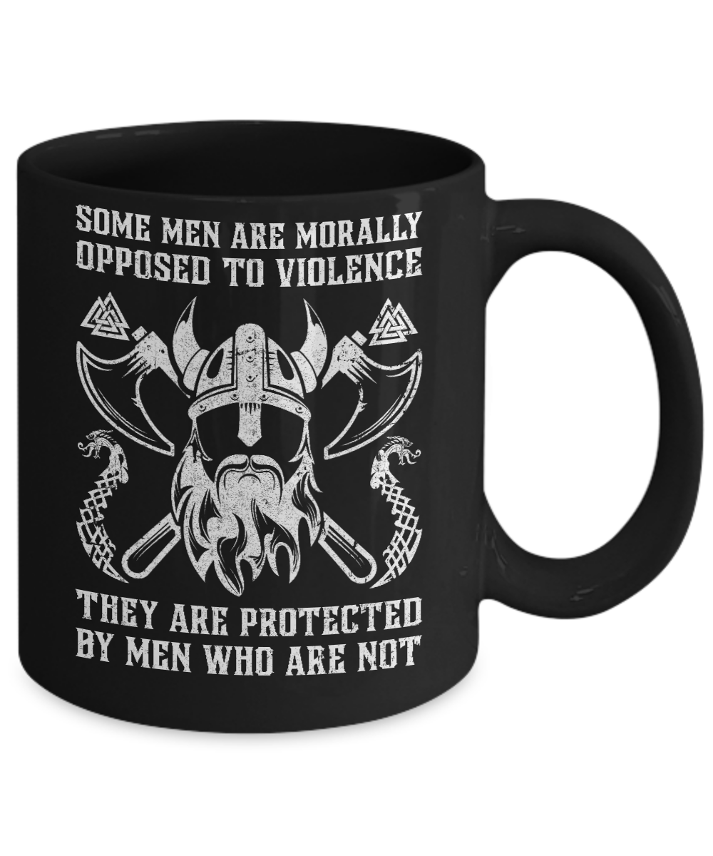 Viking Men Opposed To Violence They Are Protected By Men Who Are Not Mug-Coffee Mug-11oz Mug-Black