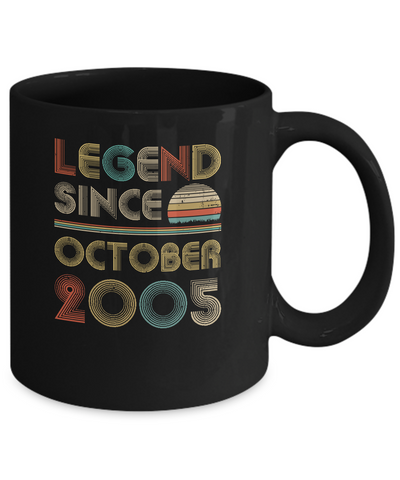 Legend Since October 2005 Vintage 16th Birthday Gifts Mug-Coffee Mug-11oz Mug-Black