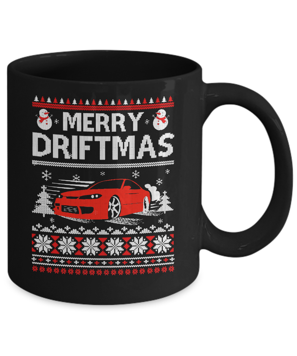 Merry Drifting Car Enthusiasts Sweater Mug-Coffee Mug-11oz Mug-Black