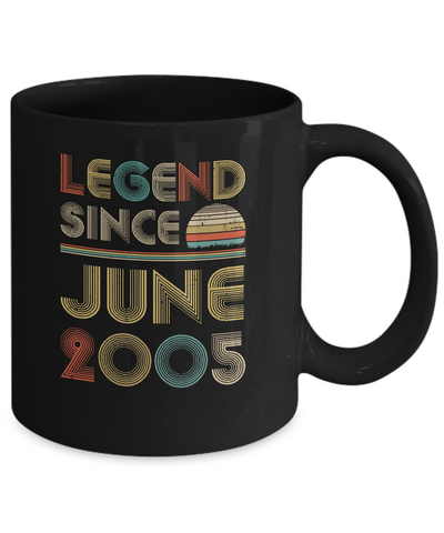 Legend Since June 2005 Vintage 16th Birthday Gifts Mug-Coffee Mug-11oz Mug-Black