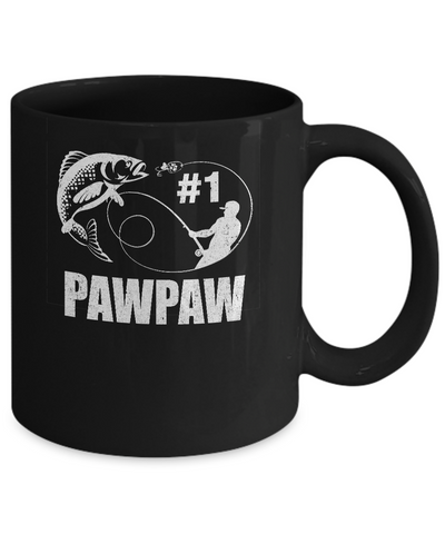 #1 PawPaw Fishing Fisherman Best Fathers Day Gift Mug-Coffee Mug-11oz Mug-Black