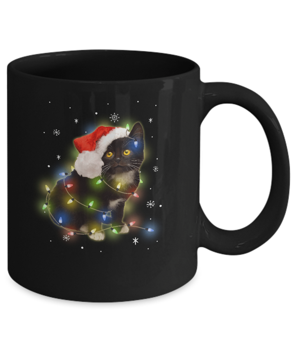 Black Cat Lover Led Christmas Mug-Coffee Mug-11oz Mug-Black