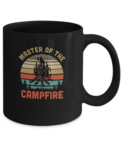 Camping Master Of The Campfire Vintage Camper Mug-Coffee Mug-11oz Mug-Black