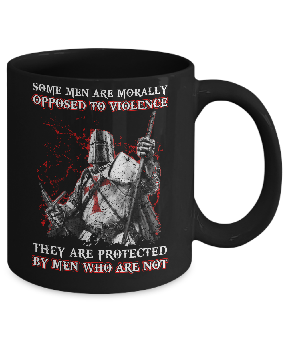 Knight Templar Men Opposed To Violence They Are Protected By Men Who Are Not Mug-Coffee Mug-11oz Mug-Black