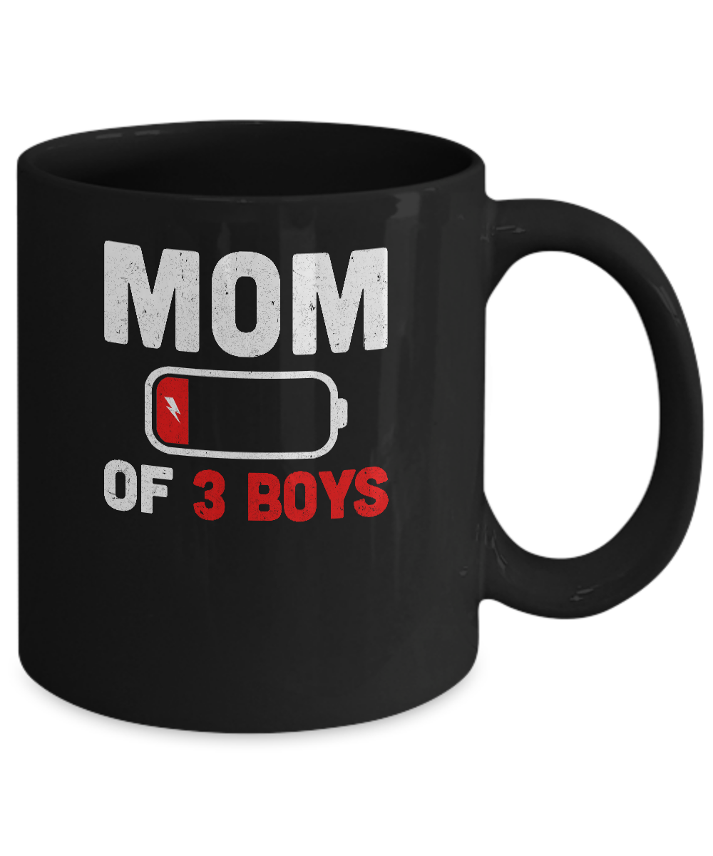 Funny Mom Of 3 Boys Mothers Day Gifts Mug-Coffee Mug-11oz Mug-Black