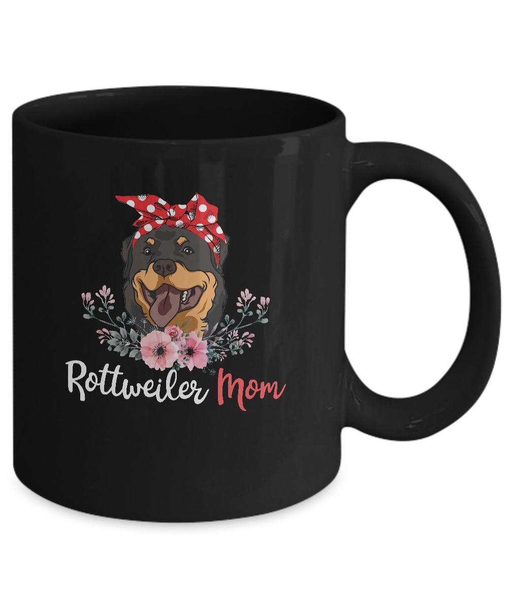 Rottweiler Mom Gift For Women Dog Lover Mug-Coffee Mug-11oz Mug-Black