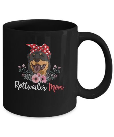 Rottweiler Mom Gift For Women Dog Lover Mug-Coffee Mug-11oz Mug-Black
