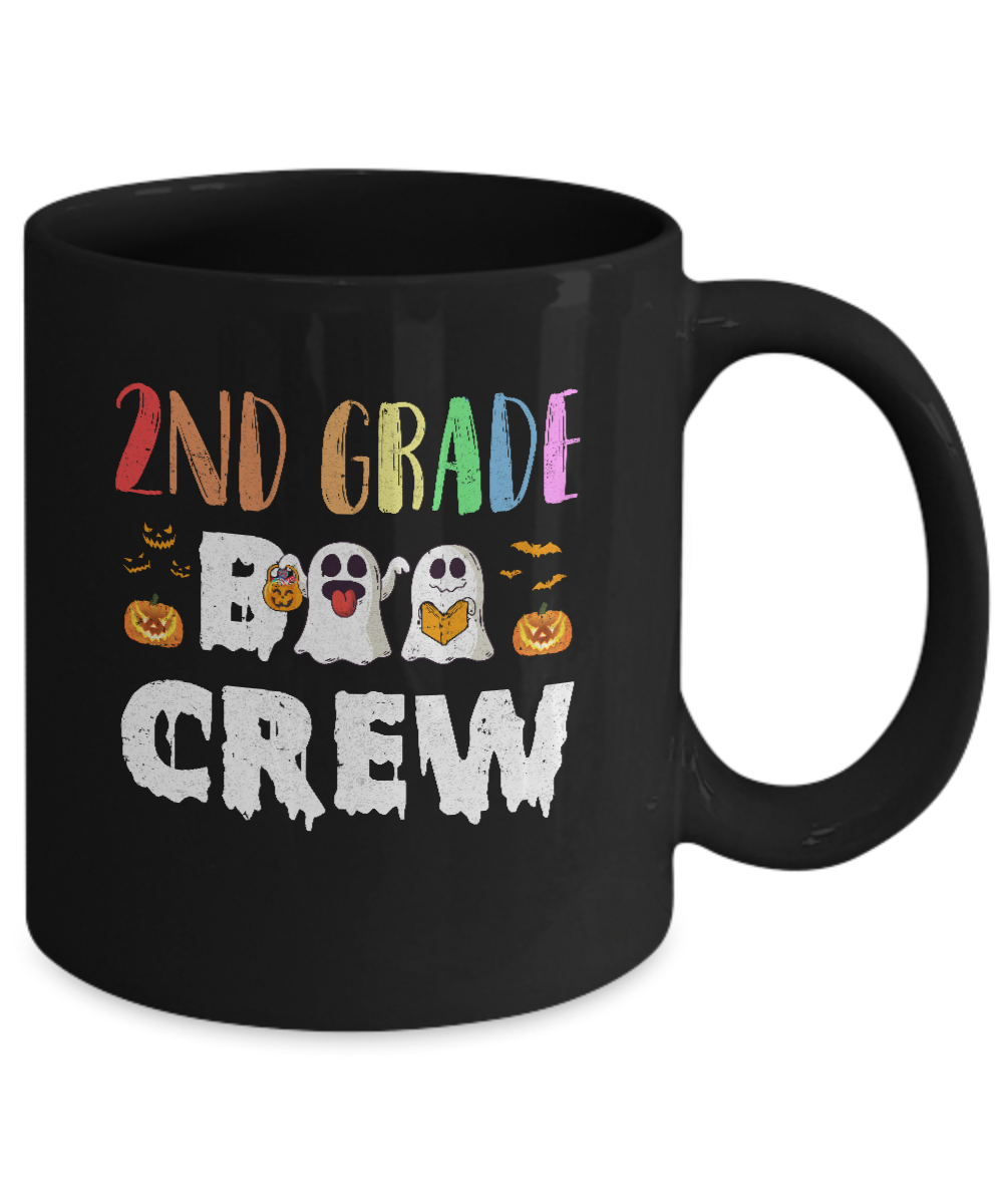 Cute Boo Crew 2nd Grade Teacher Halloween Mug-Coffee Mug-11oz Mug-Black