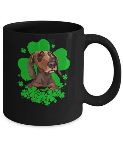 Dachshund St. Patrick's Day Clovers Mug-Coffee Mug-11oz Mug-Black