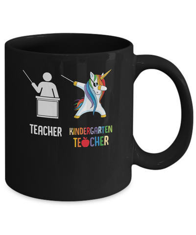 Dabbing Unicorn Kindergarten Teacher Funny Gifts Dab Mug-Coffee Mug-11oz Mug-Black