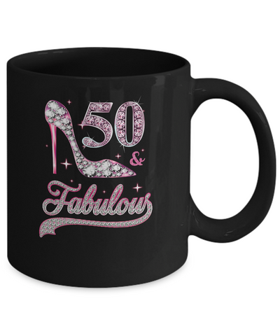 50 And Fabulous 50 Years Old 1971 50th Birthday Gift Mug-Coffee Mug-11oz Mug-Black