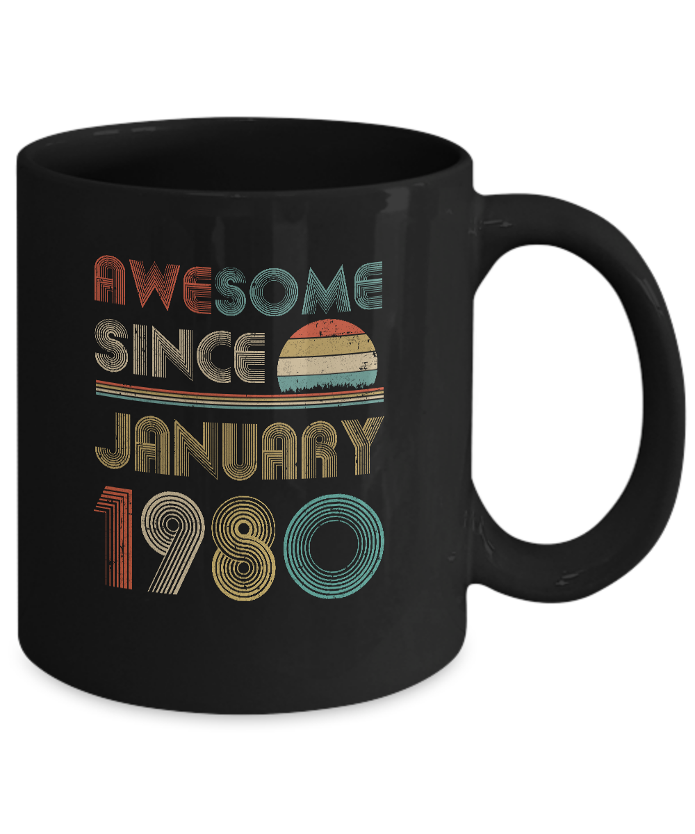 Awesome Since January 1980 Vintage 41th Birthday Gifts Mug-Coffee Mug-11oz Mug-Black