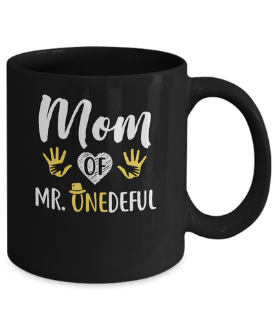 Funny Mom Of Mr. Onederful Wonderful 1st Birthday Boy Mug-Coffee Mug-11oz Mug-Black