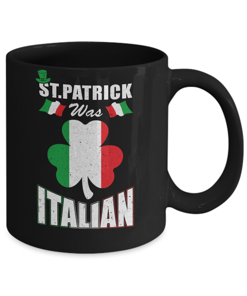 Vintage St Patrick Was Italian Mug-Coffee Mug-11oz Mug-Black