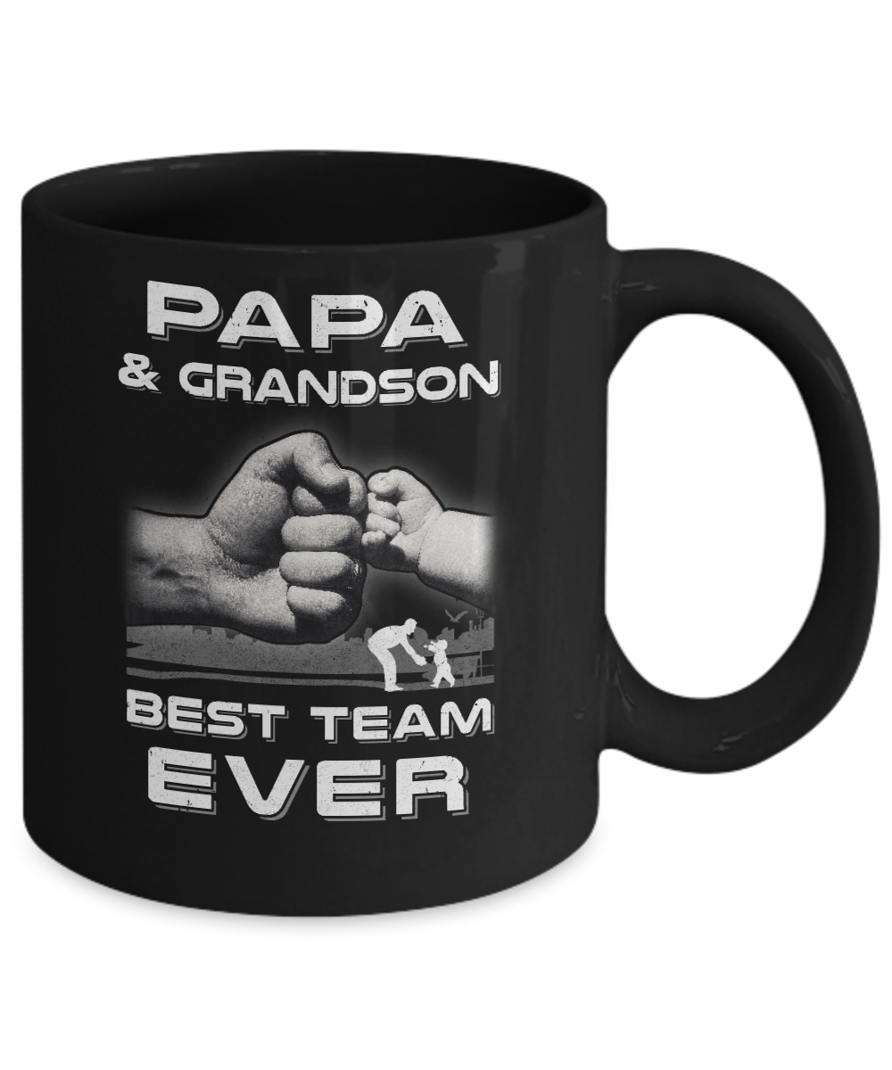 Papa And Grandson Best Team Ever Fathers Day Mug-Coffee Mug-11oz Mug-Black
