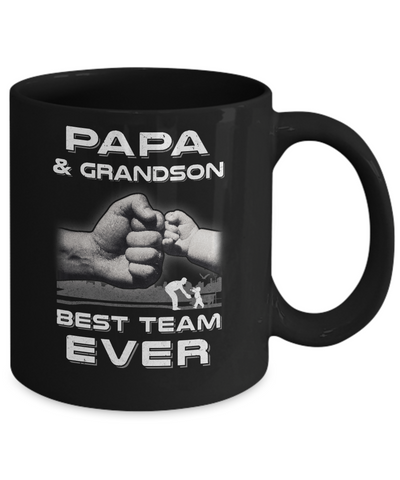 Papa And Grandson Best Team Ever Fathers Day Mug-Coffee Mug-11oz Mug-Black