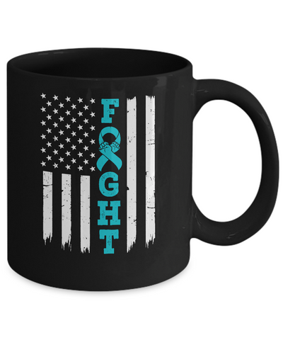 Dysautonomia Awareness American Flag Distressed Mug-Coffee Mug-11oz Mug-Black