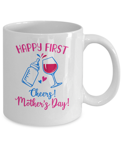 First Mothers Day Mommy Baby Girl Cheers Matching Mug-Coffee Mug-11oz Mug-White