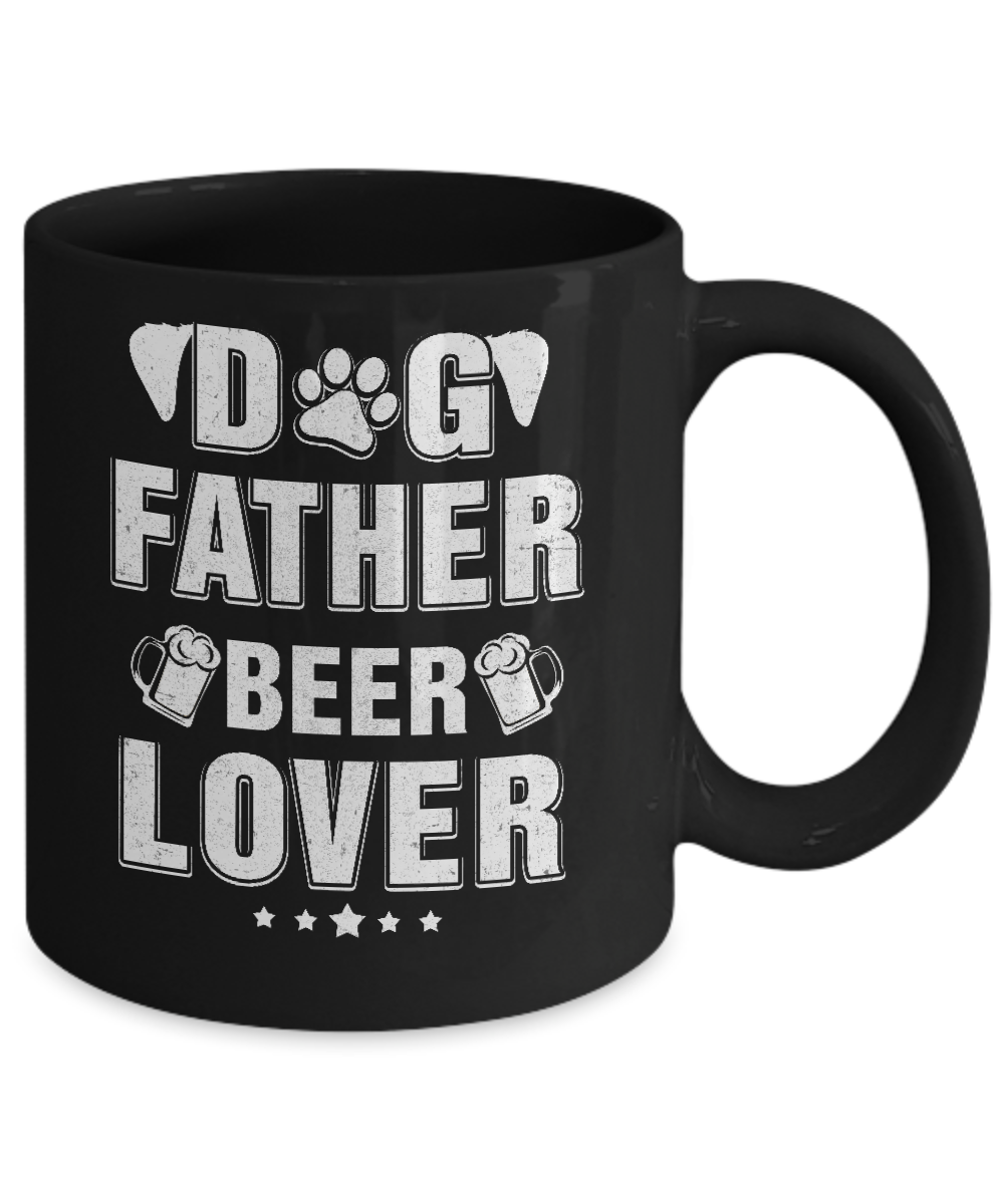 Dog Father Beer Lover Best Dog Dad Fathers Day Mug-Coffee Mug-11oz Mug-Black