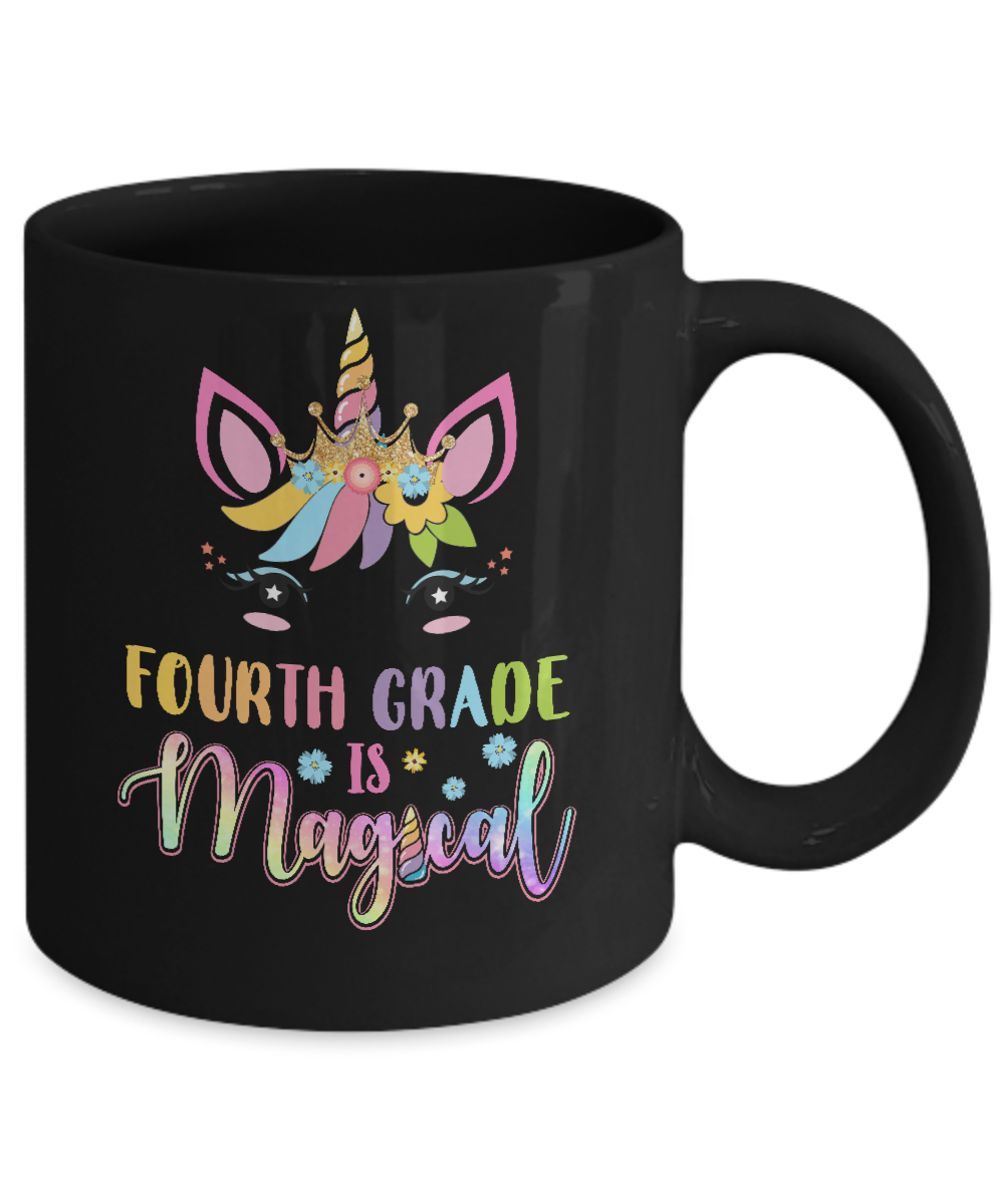 Fourth Grade is magical Unicorn Back to School 4th Grade Mug-Coffee Mug-11oz Mug-Black
