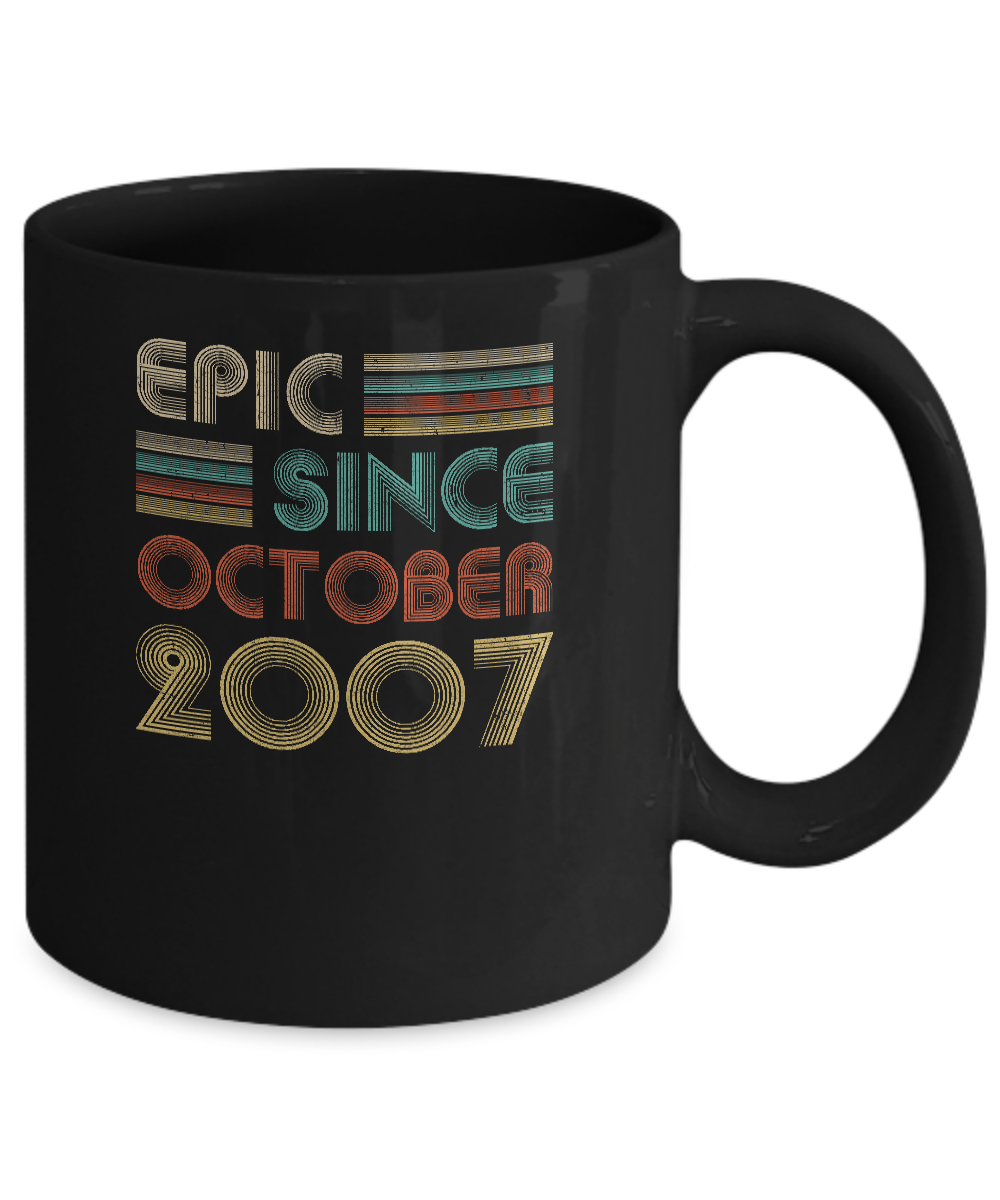 Epic Since October 2007 14th Birthday Gift 14 Yrs Old Mug-Coffee Mug-11oz Mug-Black