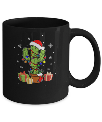 Merry Christmas Succulent Plants Christmas Cactus Mug-Coffee Mug-11oz Mug-Black
