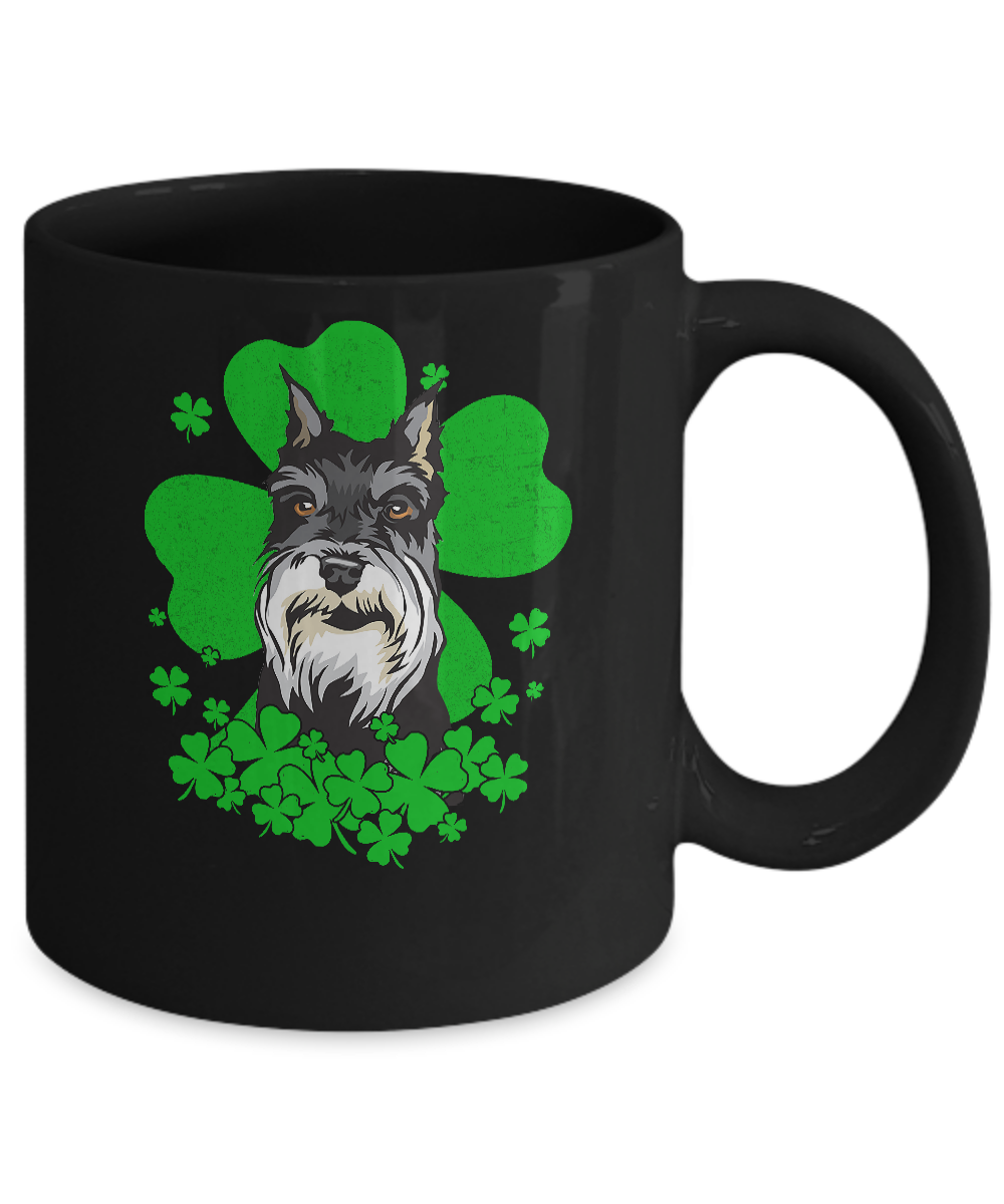 Schnauzer St. Patrick's Day Clovers Mug-Coffee Mug-11oz Mug-Black