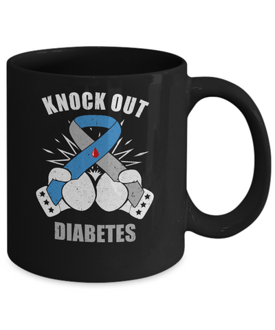 Boxing Knock Out Diabetes Awareness Support Mug-Coffee Mug-11oz Mug-Black