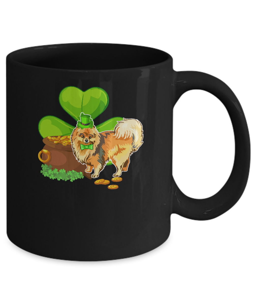 Pomeranian St Patrick's Day Irish Dog Lover Funny Gifts Mug-Coffee Mug-11oz Mug-Black